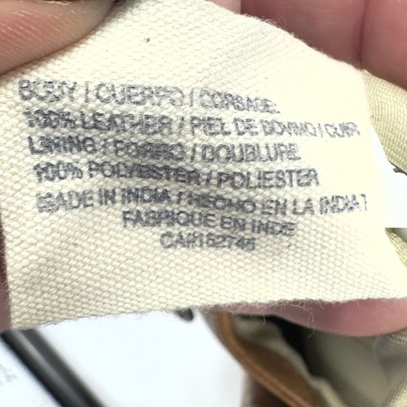 Lucky Brand Axil Leather Crossbody Purse Patchwork Bag Cognac Brown Boho Indie - Picture 10 of 14